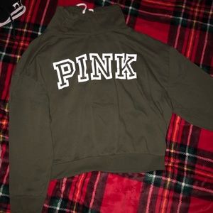 Olive green PINK hoodie